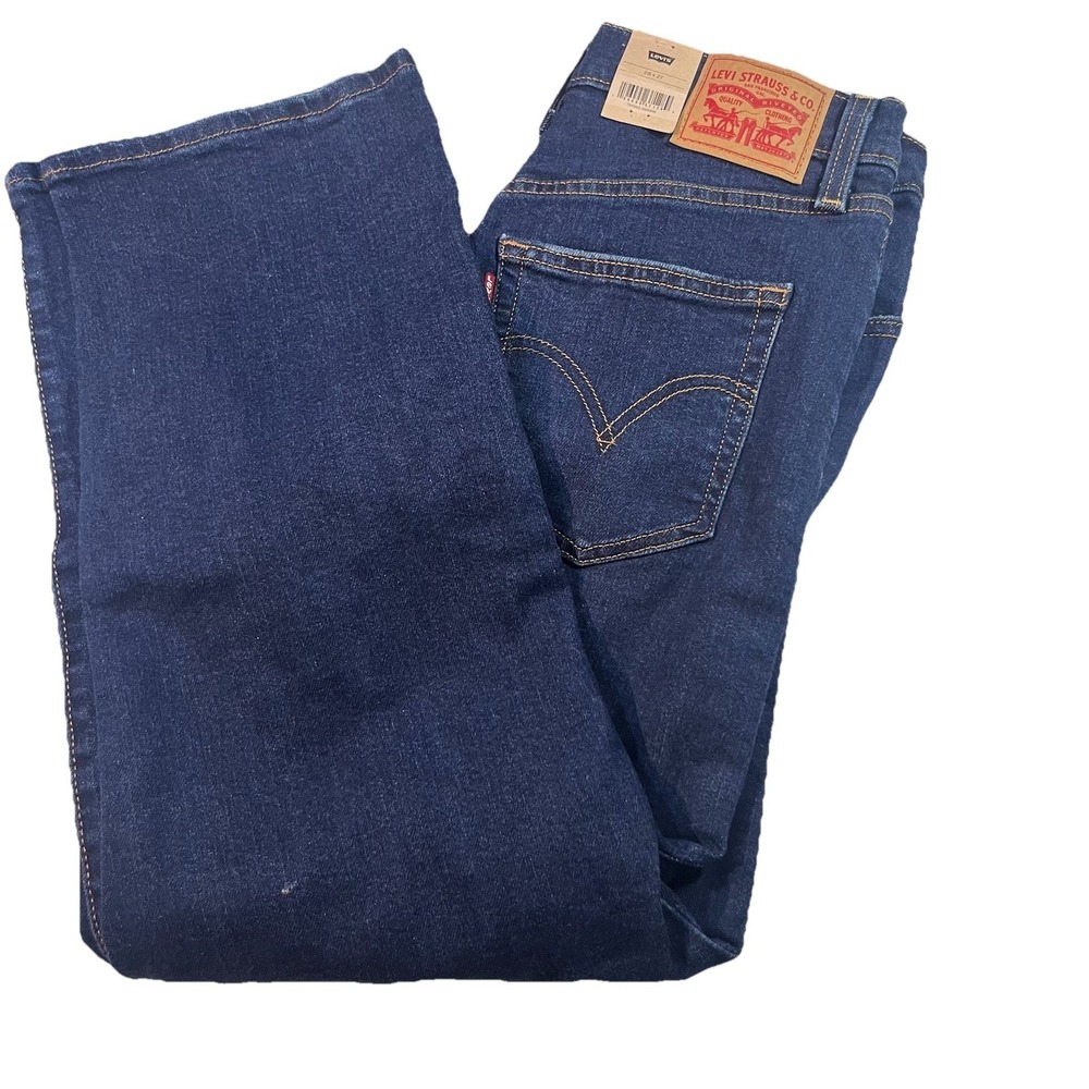 Levi's Women Ribcage Straight Ankle High Rise 28x27‎ Jeans Destructed NWT